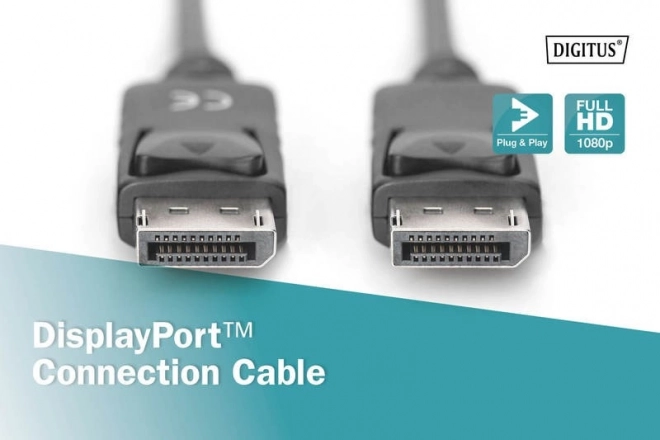DisplayPort kabel met inklemming 1080p 60Hz FHD DP/M DP/M zwart 1m