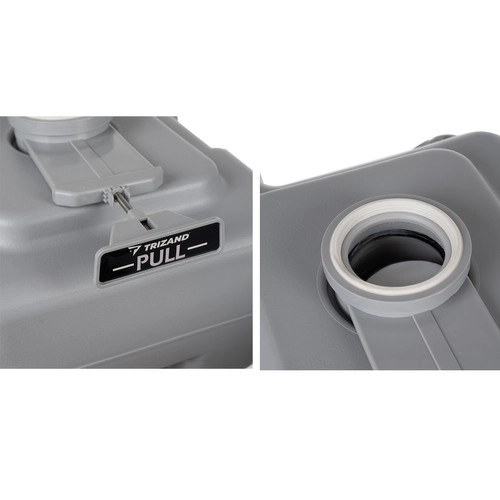 Trizand 24498 Draagbaar campingtoilet 20 + 12 l, grijs