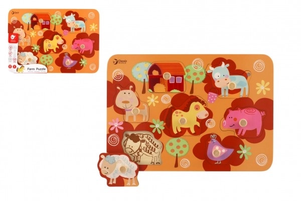 Houten inlegpuzzel voor de kleintjes - boerderij