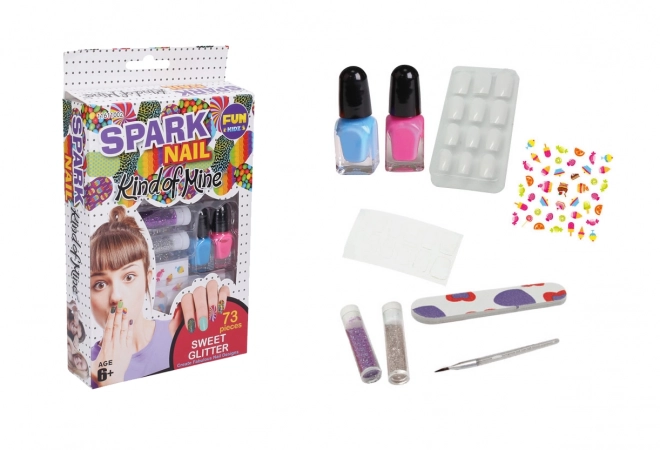 Nagelset - glitters met snoepjes