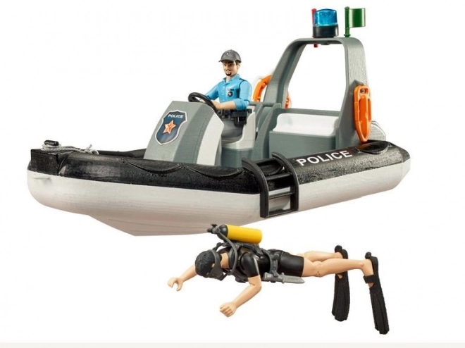Bruder Politieboot met Agent en Duiker