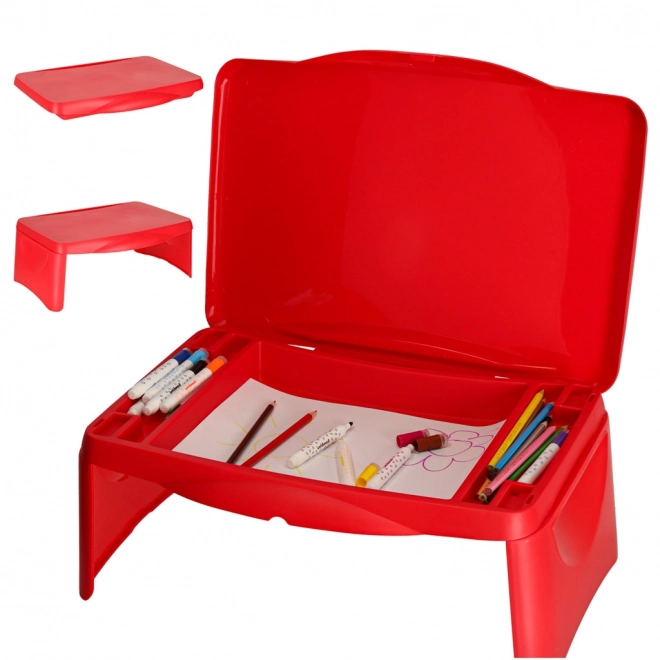 Kinderautotafel met opbergruimte – Rood