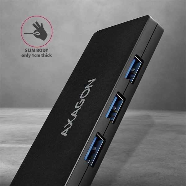 Axagon Slim USB Hub met 4 USB-poorten USB 3.2 Gen 1 met 14cm Type-C kabel