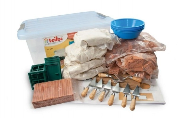 Bouwdoos Teifoc School Set 320 stuks in kunststof box met handgrepen 39x19x29cm