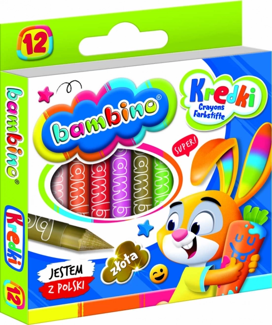 Grafietkleurige waskrijtjes Bambino - 12 stuks