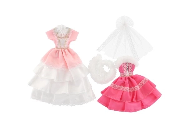 Poppenkleertjes met accessoires - 2 stuks