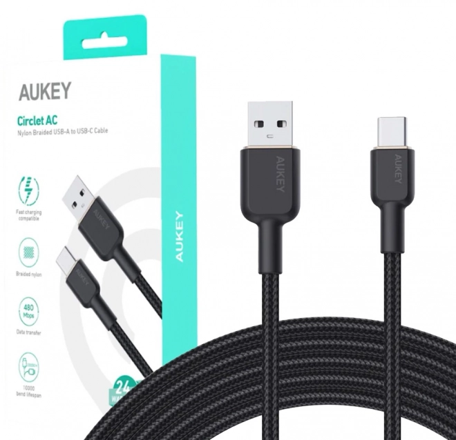 AUKEY nylonen USB-C naar USB-A kabel 1.8m