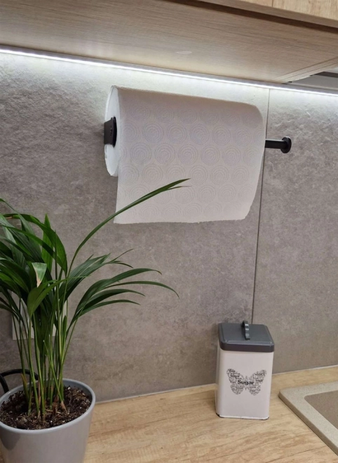 Zwarte houder voor keukenpapier