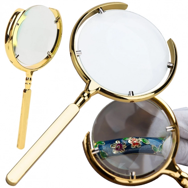 Gouden handmatige leesloep met 6x vergroting