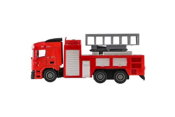 Brandweerauto plastic 13-16cm met terugtrekmotor 3 soorten 12 stuks in doos
