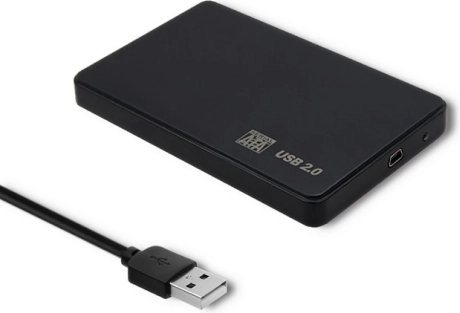 Externe 2,5'' SATA3 USB 2.0 harde-schijfbehuizing zwart