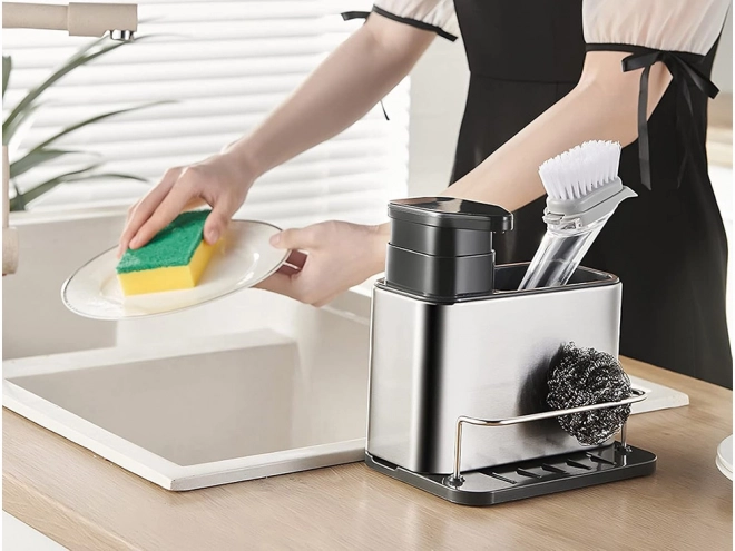 Keuken zeepdispenser en sponsorganizer