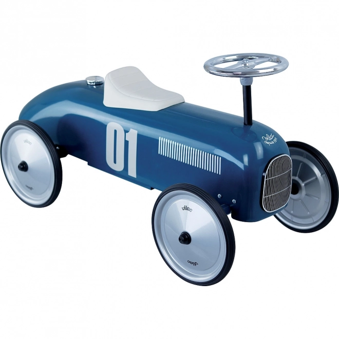 Vintage metalen loopauto blauw