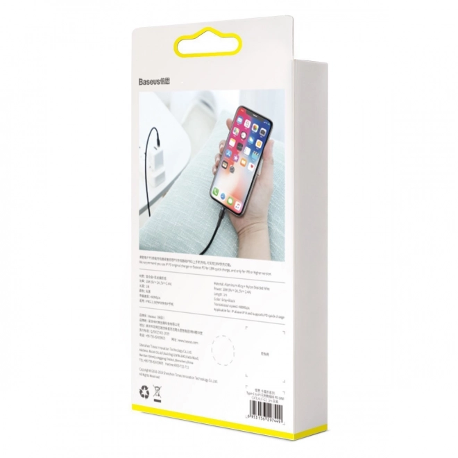 Kabel Baseus Cafule USB-C naar Lightning 18W rood-zwart