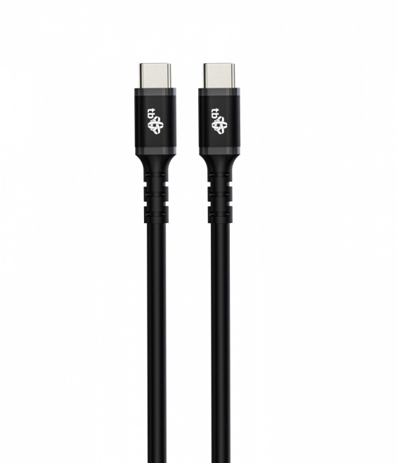 USB C - USB C siliconen kabel 1m zwart