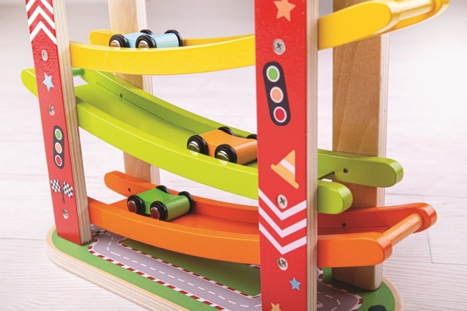 Houten racebaan voor auto's van Bigjigs Toys
