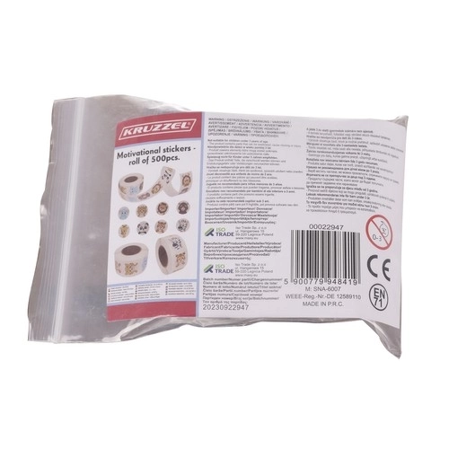Motiverende stickers - rol 500 stuks. Kruzzel 22947
