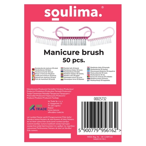 Set van 50 roze nagelborstels Soulima