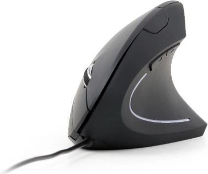 Ergonomische verticale optische muis, 6 knoppen, zwart