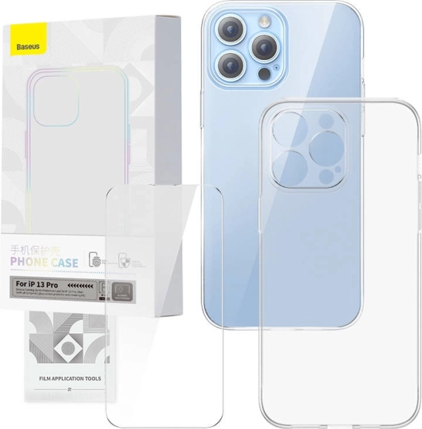 Transparante hoes en gehard glas BASEUS Corning voor iPhone 13 Pro