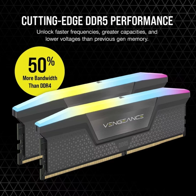Geheugen DDR5 Vengeance RGB 48GB/6000 CL30 met AMD EXPO en Intel XMP