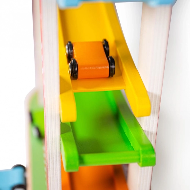 Houten racebaan voor auto's van Bigjigs Toys