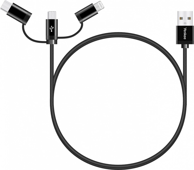 Universele oplaadkabel 3-in-1 met USB-C, Micro USB en Lightning connectors