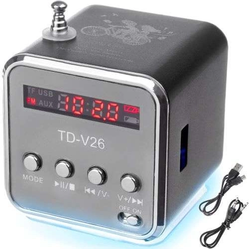 Draagbare Bluetooth-luidspreker met radio en LCD-scherm TD-V26
