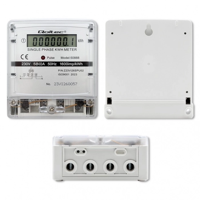 Enfasige elektriciteitsmeter Qoltec 230V met LCD-scherm