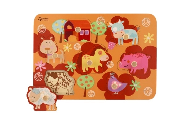 Houten inlegpuzzel voor de kleintjes - boerderij