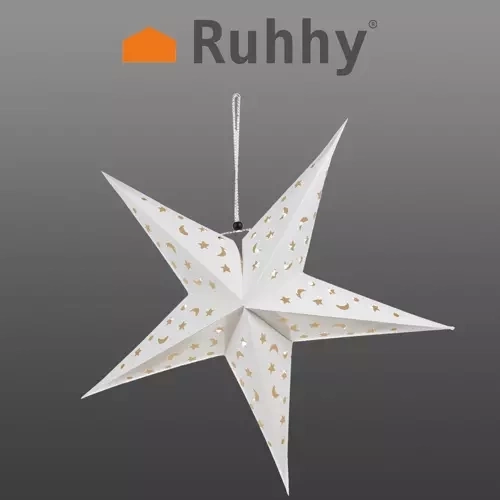 Verlichte papieren ster LED 50 cm