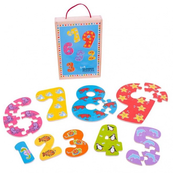 Educatieve puzzel cijfers 1–9