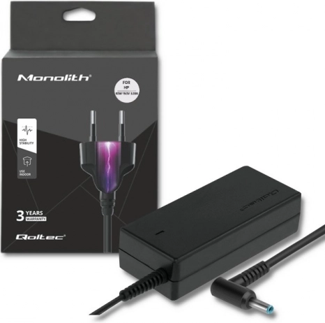 Netadapter voor HP 65 W, 19,5 V, 3,33 A, connector 4,5 × 3,0 mm met pin