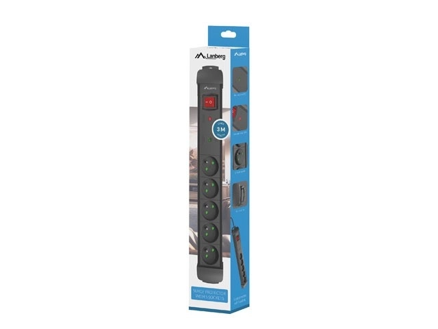 Voedingsstrook 3,0m 5x230 cz SP1-05E-0300-BK