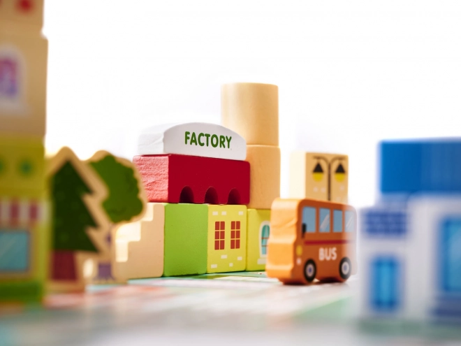 Houten educatieve stedenbouwkundige puzzel 120 stukjes