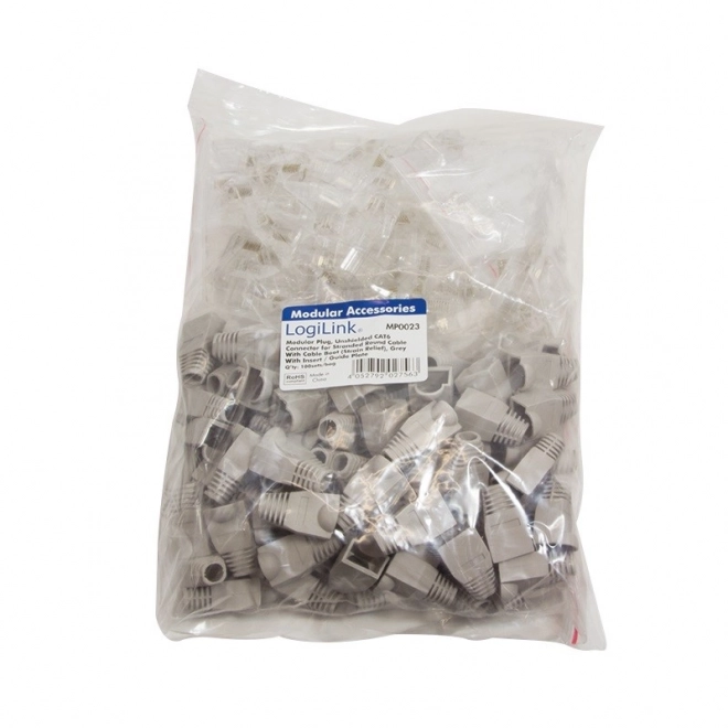 RJ45 CAT.6 connectoren met bescherming, grijs, verpakking 100 stuks
