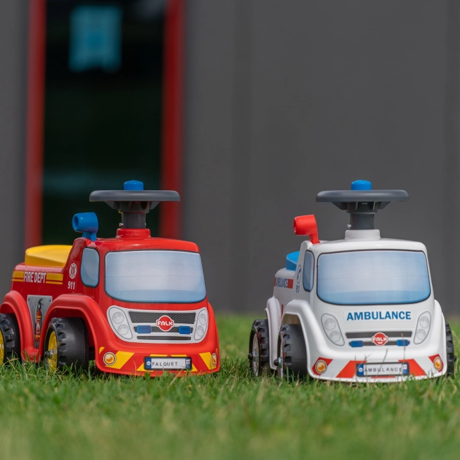 FALK Loopfiets Ambulance met opklapbaar zadel en toeter op het stuur