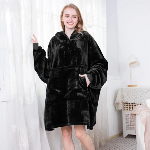 Warme oversized fleece deken hoodie