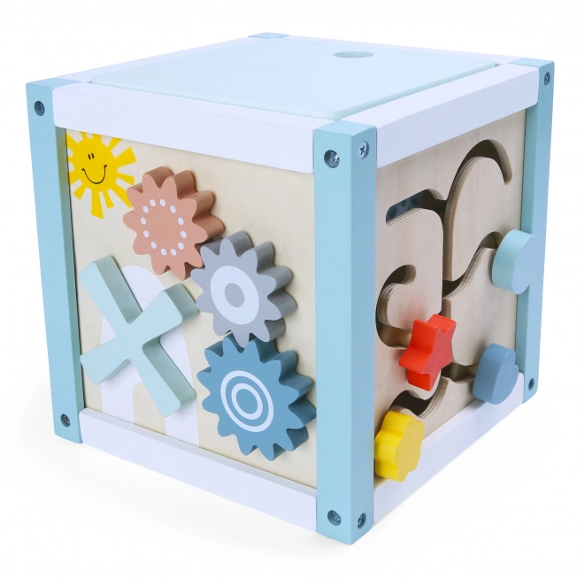 Houten blok sorteerkubus met blokken Ecotoys