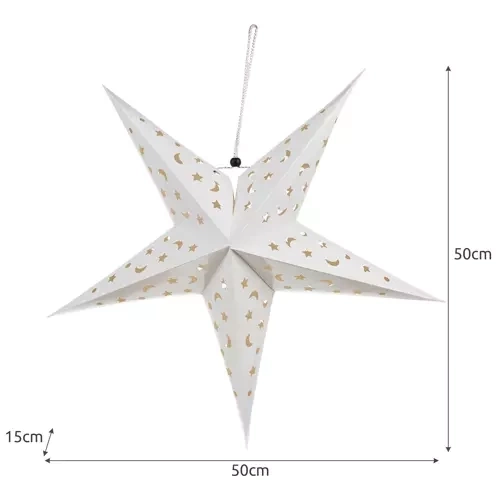 Verlichte papieren ster LED 50 cm