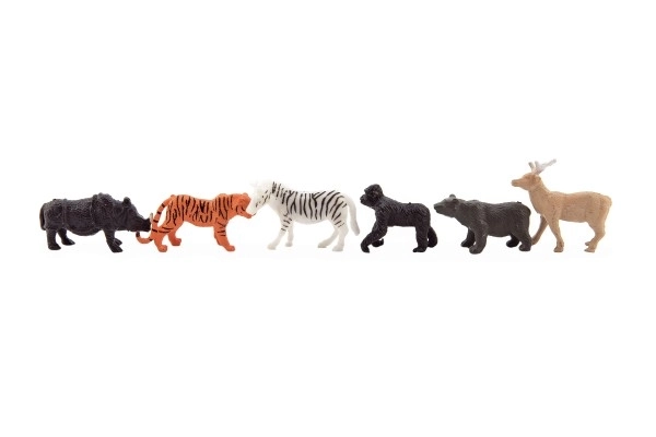 Dieren mini safari ZOO plastic 5-6cm 12 stuks in zakje