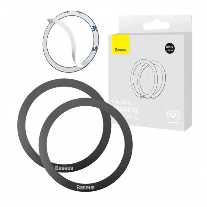 Baseus Halo Magnetische ring voor telefoons, MagSafe (zwart)