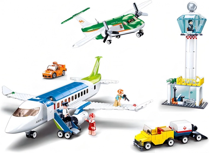 Twee vliegtuigen en een realistische luchthaven