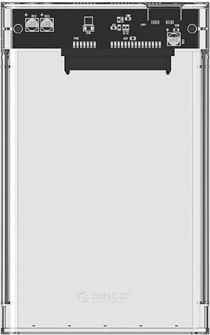 orico 2,5" externe schijfbehuizing, transparant, usb 3.0 5 gb/s