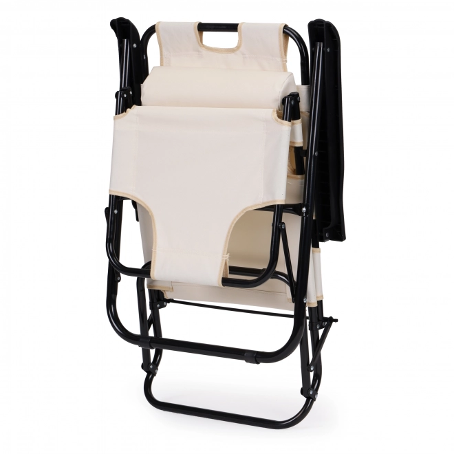 Tuinstoel met hoofdsteun beige
