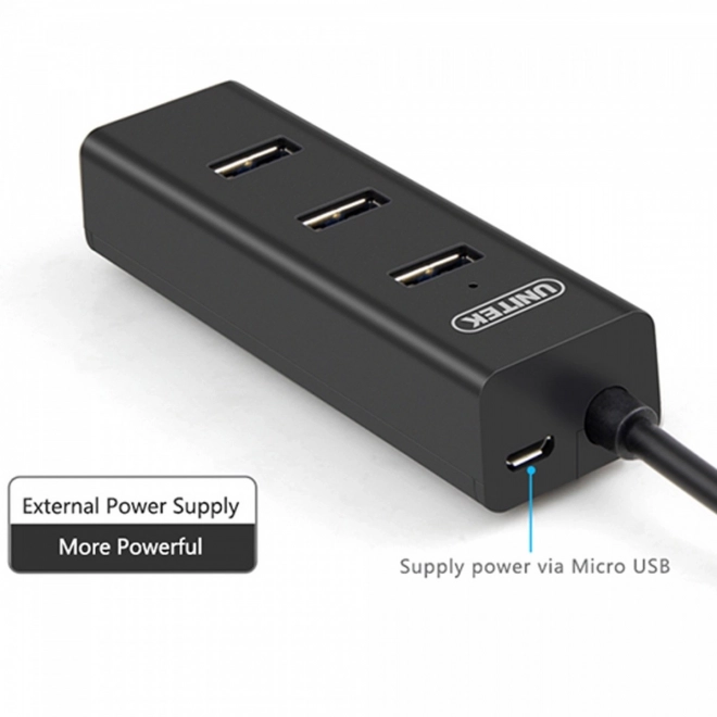 Hub 4x USB 3.0 met ondersteuning voor BC1.2, zwart
