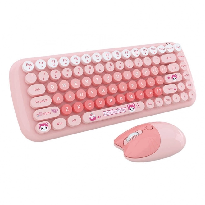 Draadloze set toetsenbord en muis MOFII Candy – Růžová