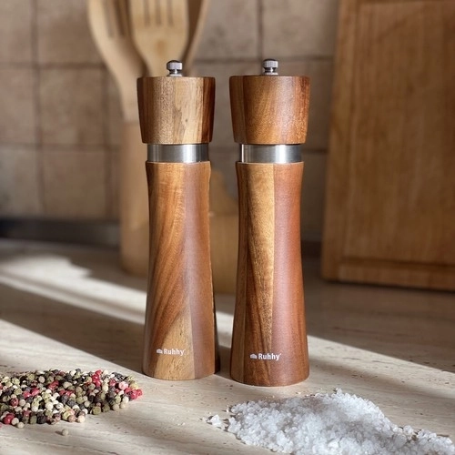 Houten zout- en pepermolens met keramisch mechanisme