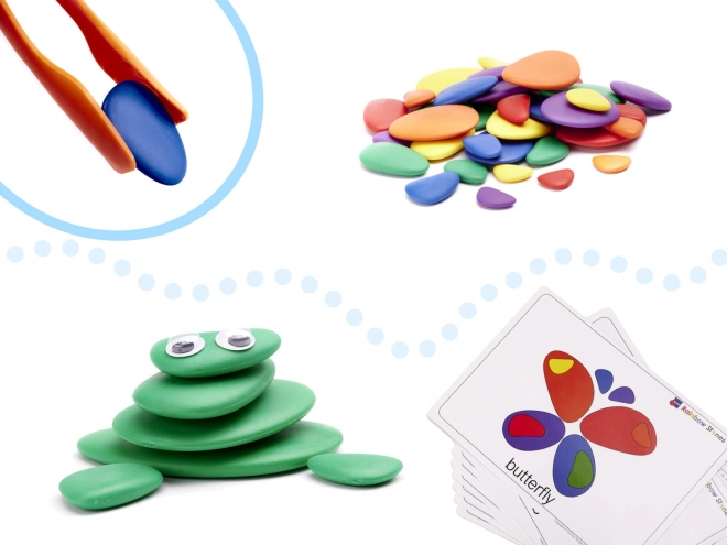 Creatieve gekleurde stenen Montessori set 65 stuks