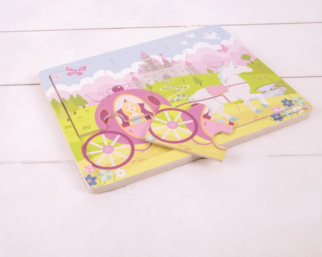 Bigjigs Toys Houten puzzel prinses met koets